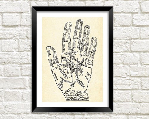 Palmistry print vintage - palmistry,