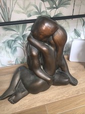 Vintage Leonardo Artworks 1968 Plaster Bronze Color Entwined Lovers Sculpture