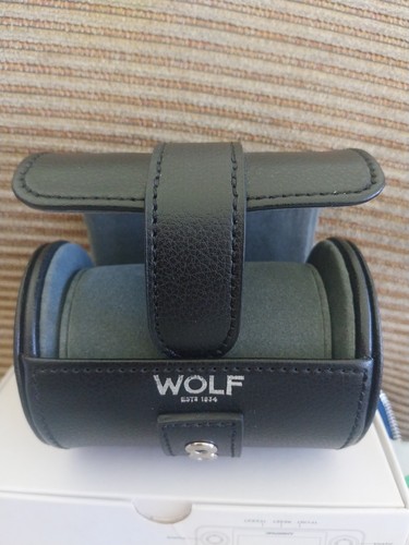 Genuine wolf watch roll - genuine, black