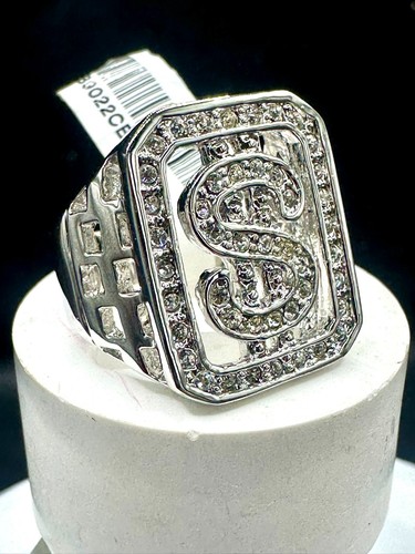 Mens dollar ring - cz, signet