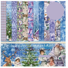 Merry Christmas - Craft Paper - 12 Sheets - 6"x6" - 160gsm - Scrapbooking