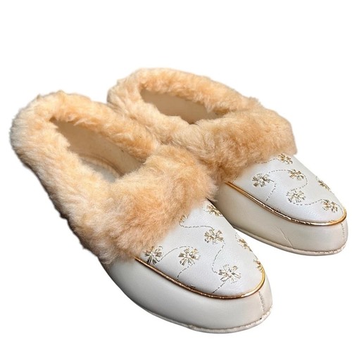 Vintage 1960s cream slippers - vintage,
