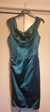 Stunning Diva Teal Evening Midi Corset Pencil Dress Size M 