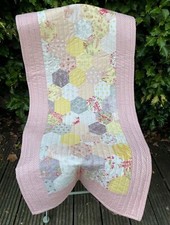 Handmade Table/Single Bed Runner, Pastel Floral Shabby Chic Design