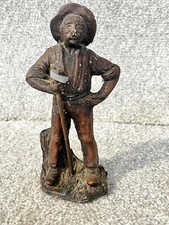 VINTAGE RESIN FIGURINE FARMER FIGURE WITH SCYTHE