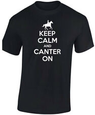 Keep Calm Canter On Horse Riding Equestrian Kids Unisex Premium Funny T-Shirt