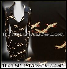 Rare Topshop Kate Moss Black Belted Jersey Stork Fit Flare Tea Dress UK 10 38