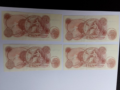 Ten shilling notes in - notes, 4