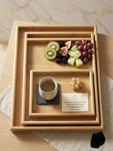 Piece nesting wooden serving - wooden,