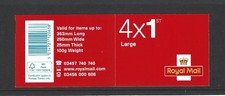 GB 2015 4 x 1st CLASS LARGE NVI PiP STAMP BOOKLET RB4 - MA15 - CYLINDER W3
