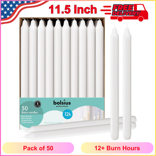 Bolsius white candlesticks - white,