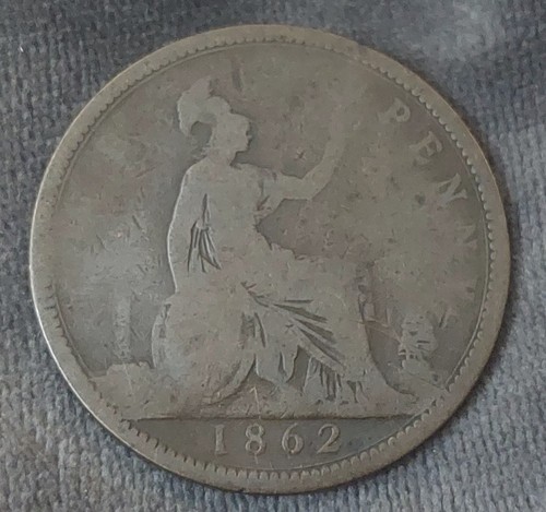 1862 one penny coin - 1862,