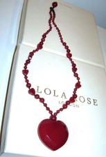 LOLA ROSE LOVELY KATE DEEP RED QUARTZ PENDANT 18" TOGGLE NECKLACE NIKKI & ME QVC
