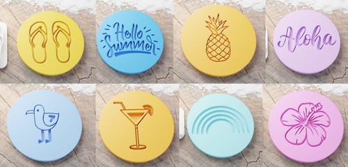 Summer cookie stamps - /, fondant