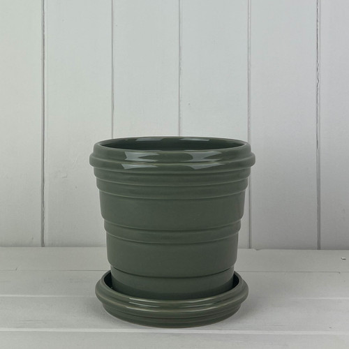 Green ceramic plant - ceramic, pot
