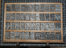 Old Wooden Letterpress Type Tray Full of Old Printing Type