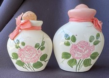 2 Pc Delavelle’s Rose Toilet Water & Perfume Bottles 1940’s Empty Vintage