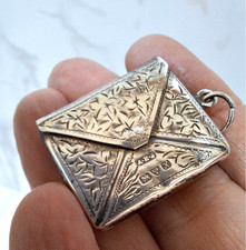 Edwardian Sterling Silver Stamp Holder Engraved Hallmarked  1910 Chester