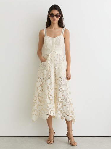 Reiss womens cream cotton - reiss,