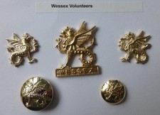 Cap & Collar Badges, Buttons - The Wessex Regiment / Volunteers WESSEX