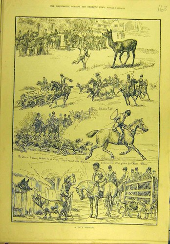 Original old antique print - old,