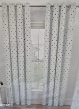 George Eyelet Polka Dot Printed Curtains  Width 66" Drop 54"