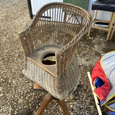 Antique Wicker Baby Chair Potty 