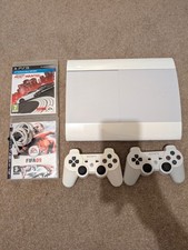 Classic White PlayStation 3 Super Slim Console + 2 Games And Controllers!