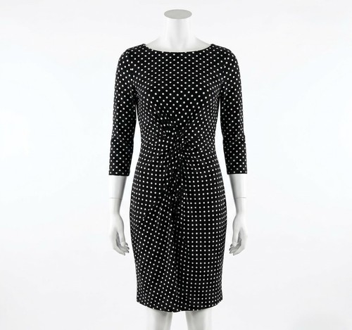 Adrianna papell black - black, polka