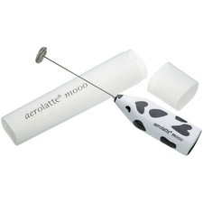 Aerolatte Mooo Milk Frother Cow Print Handheld Whisk with Case – Battery
