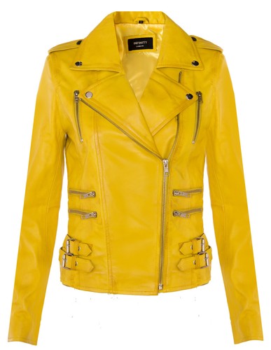 Ladies leather biker jacket - ladies,