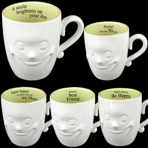 For smiling face mug - **3,