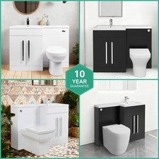 Bathroom 1100mm L Shape Combination Suite Toilet, Vanity Unit & Basin All Colour