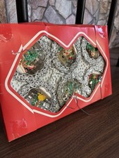 VINTAGE  SWAN CHRISTMAS DIORAMA PLASTIC BAUBLES KITSCH