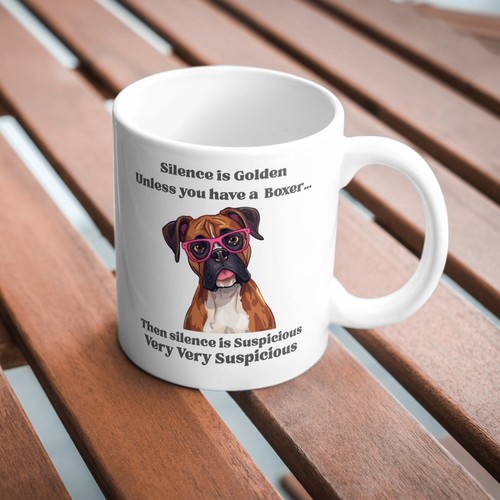 Boxer dog mug office work - dog,