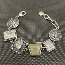 MIGLIO Silver Tone Chunky Statement Bracelet, Excellent Condition