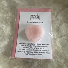 PSYCHIC SISTERS ROSE QUARTZ Heart Shaped Worry Stone NEW