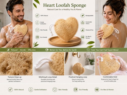 Natural loofah shower sponge - natural,