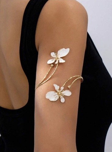 Golden adjustable floral upper - golden,