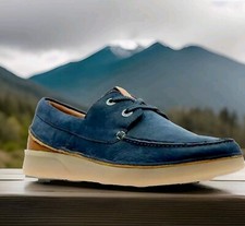 New Clarks Oakland Sun Navy Nubuck Men's Casual Shoes UK 7.5 G / EU 41.5/ US 8.5