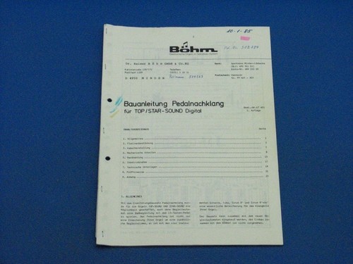 Boehm instructions pedal - dr.,