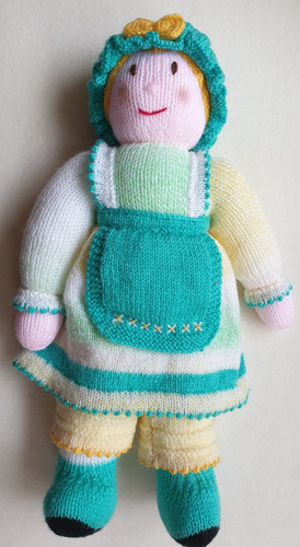 Hand knitted farmers - farmers, doll