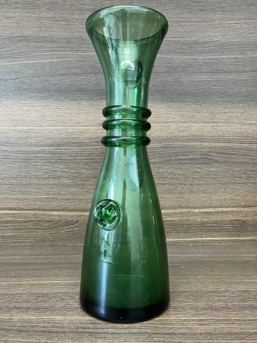Italian green glass carafe - green,