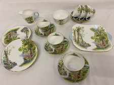 SHELLEY WOODLAND Tea set 6 Cups saucers side plates Milk sugar  VINTAGE