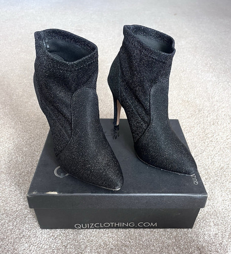 Quiz black glitter ankle - quiz,
