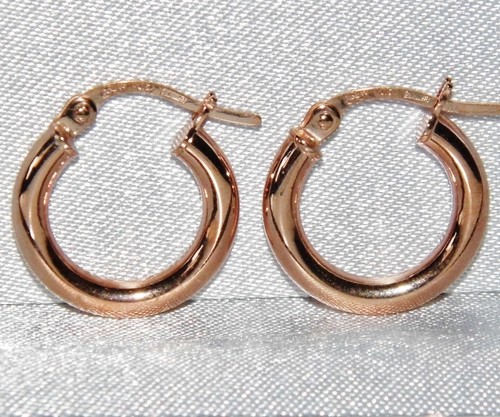 9ct rose gold ladies hoop - 9ct,