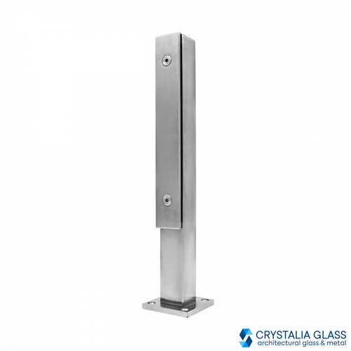 Glass railing post - railing, brushed