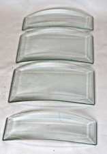 4 Small Curved Glass Panels with Bevelled Edges