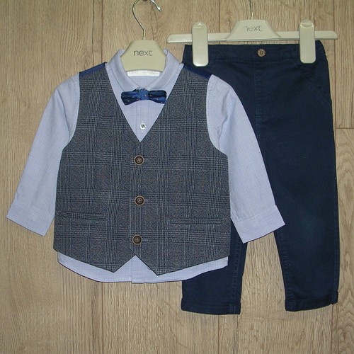 Next boys brown blue trousers - next,
