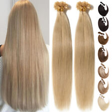 Russian Remy Keratin U Tip Nail Human Hair Extensions Pre Bonded Thick Glue 200G